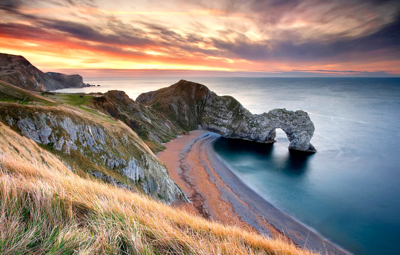 Photo wallpaper sea, rock, England, arch, Dorset, Durdle Door