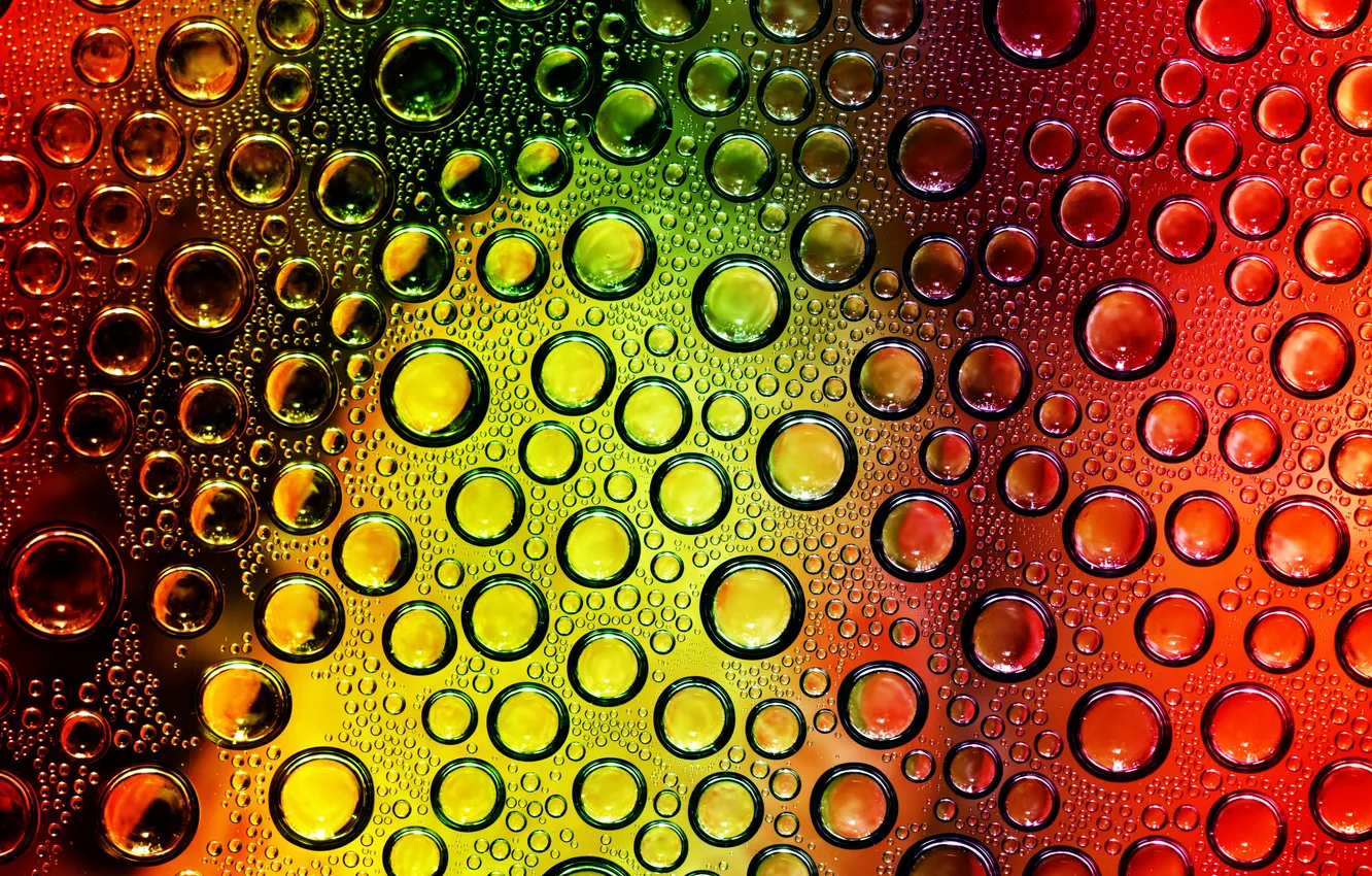 Photo wallpaper glass, water, drops, surface
