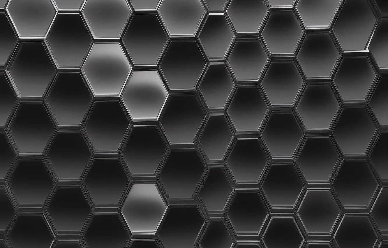 Photo wallpaper Silver, Black Color, cell, silver, Wallpaper, black, honeycomb, silver