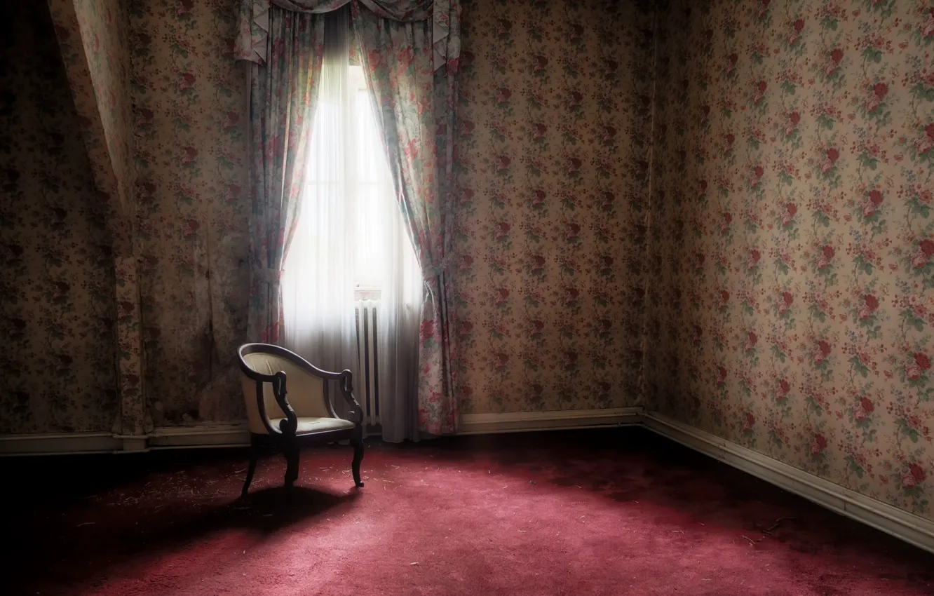 Photo wallpaper room, chair, window