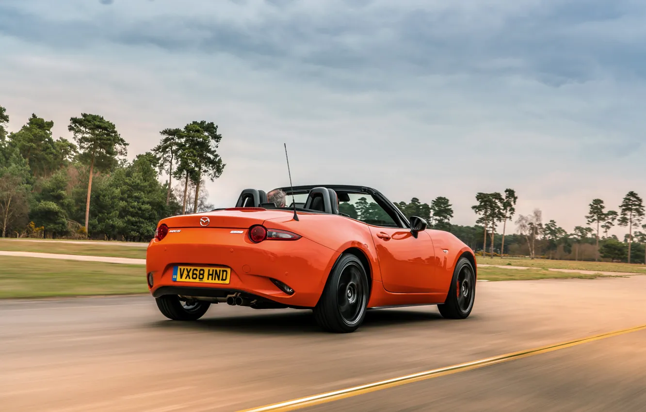 Photo wallpaper road, the sky, orange, Mazda, Roadster, MX-5, 30th Anniversary Edition, 2019