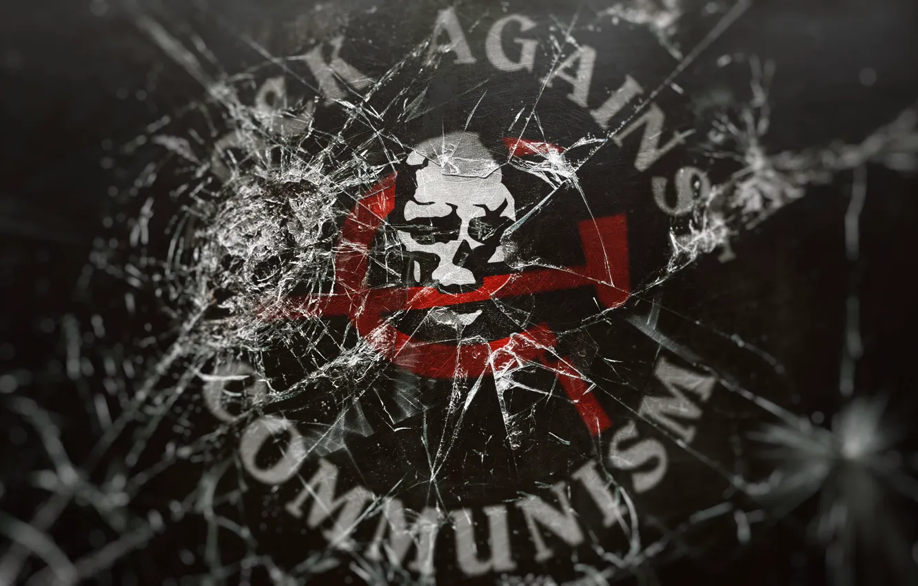 Photo wallpaper glass, cracked, music, metal, rock, rock, broken glass, RAC