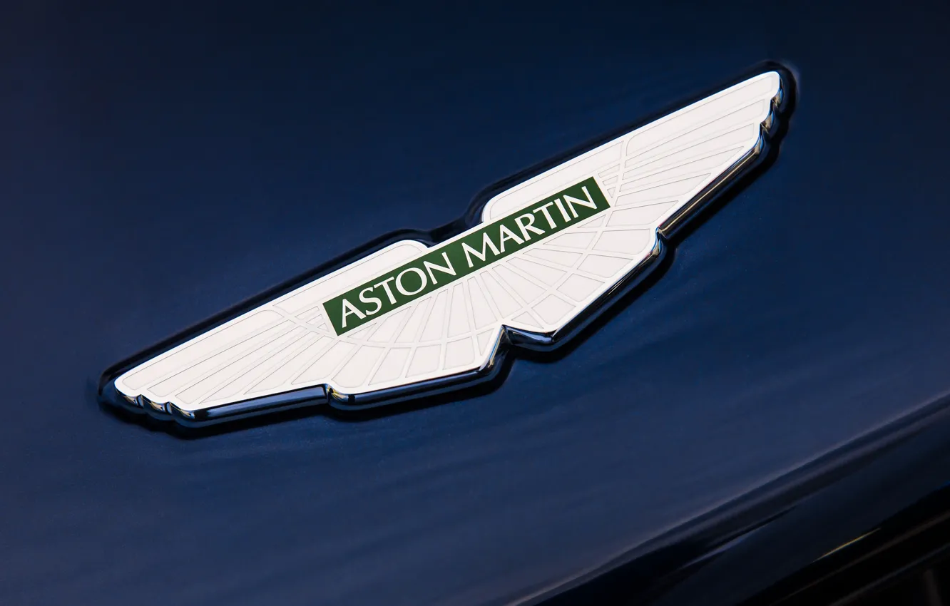 Photo wallpaper Aston Martin, emblem, logo, 2018, DB11, AMR