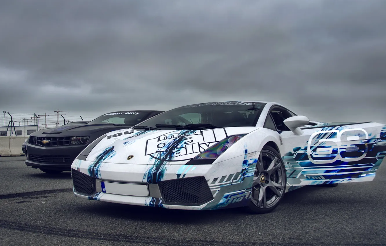 Photo wallpaper Lamborghini, Chevrolet, Camaro, Gallardo, Supercars