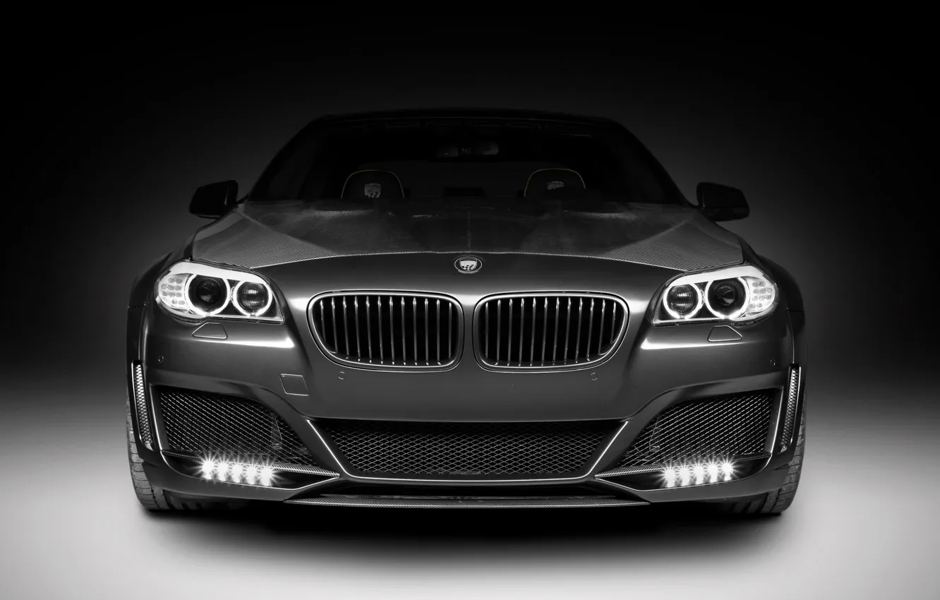 Photo wallpaper black, lights, tuning, BMW, LEDs, BMW, carbon, five