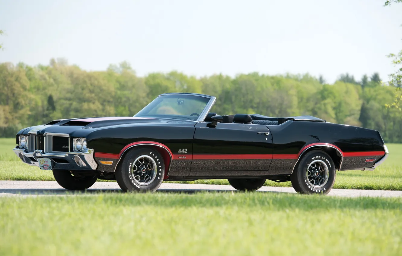 Photo wallpaper machine, 1971, Convertible, Oldsmobile, The Oldsmobile, muscle the Kaare, 442 W-30