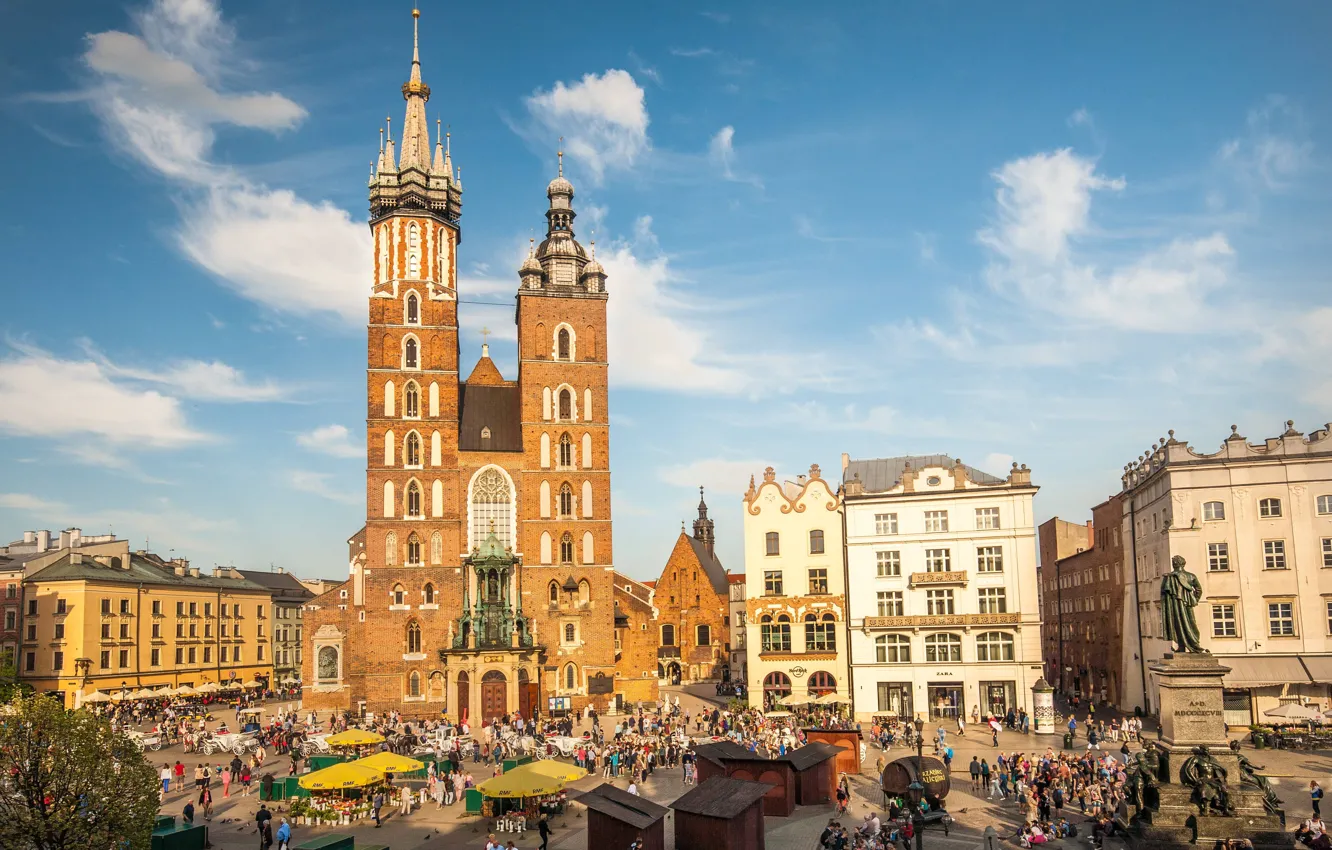 Photo wallpaper home, area, Poland, Krakow, St. Mary's Church, Church Of The Assumption Of The Blessed Virgin …
