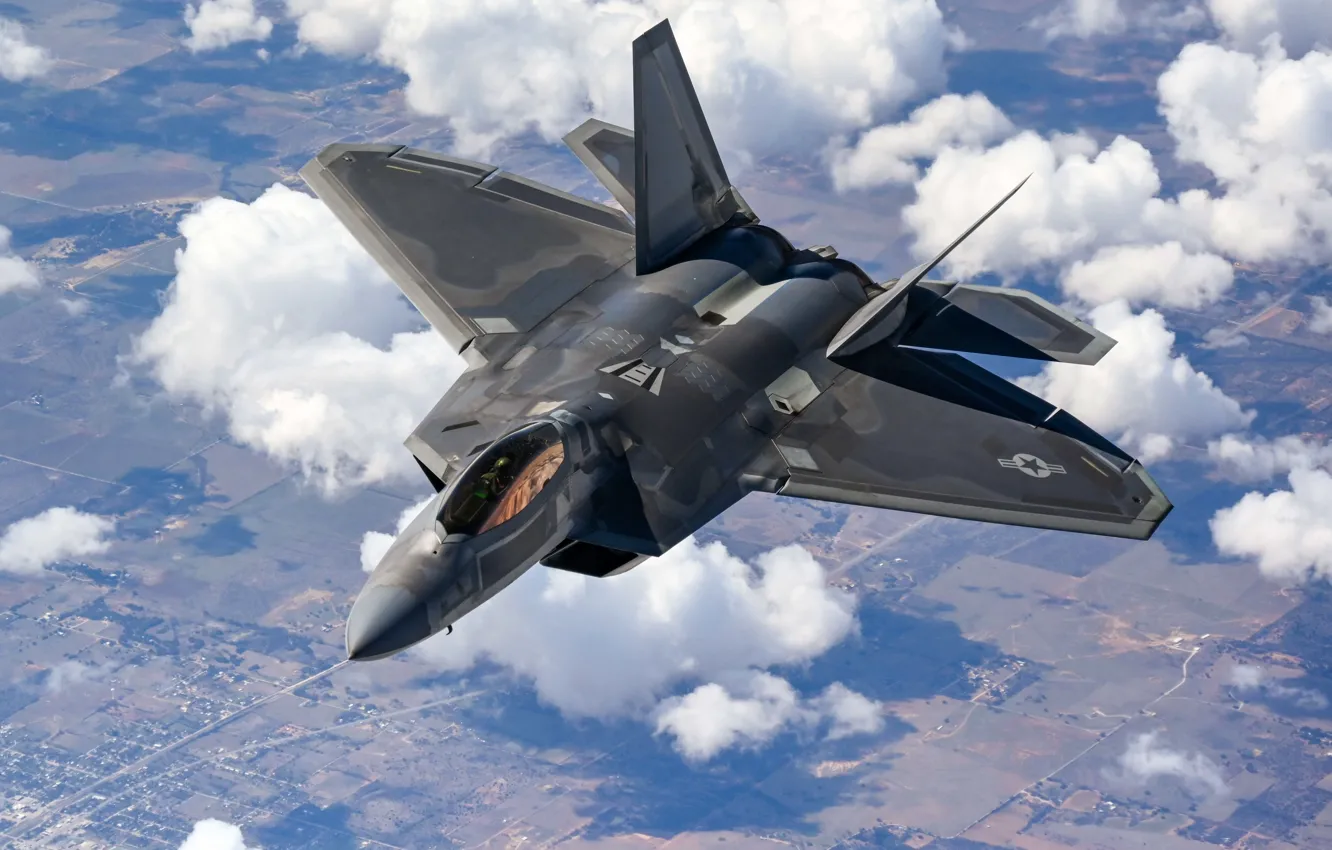 Photo wallpaper UNITED STATES AIR FORCE, multi-purpose fighter of the fifth generation, Lockheed/Boeing F-22 Raptor