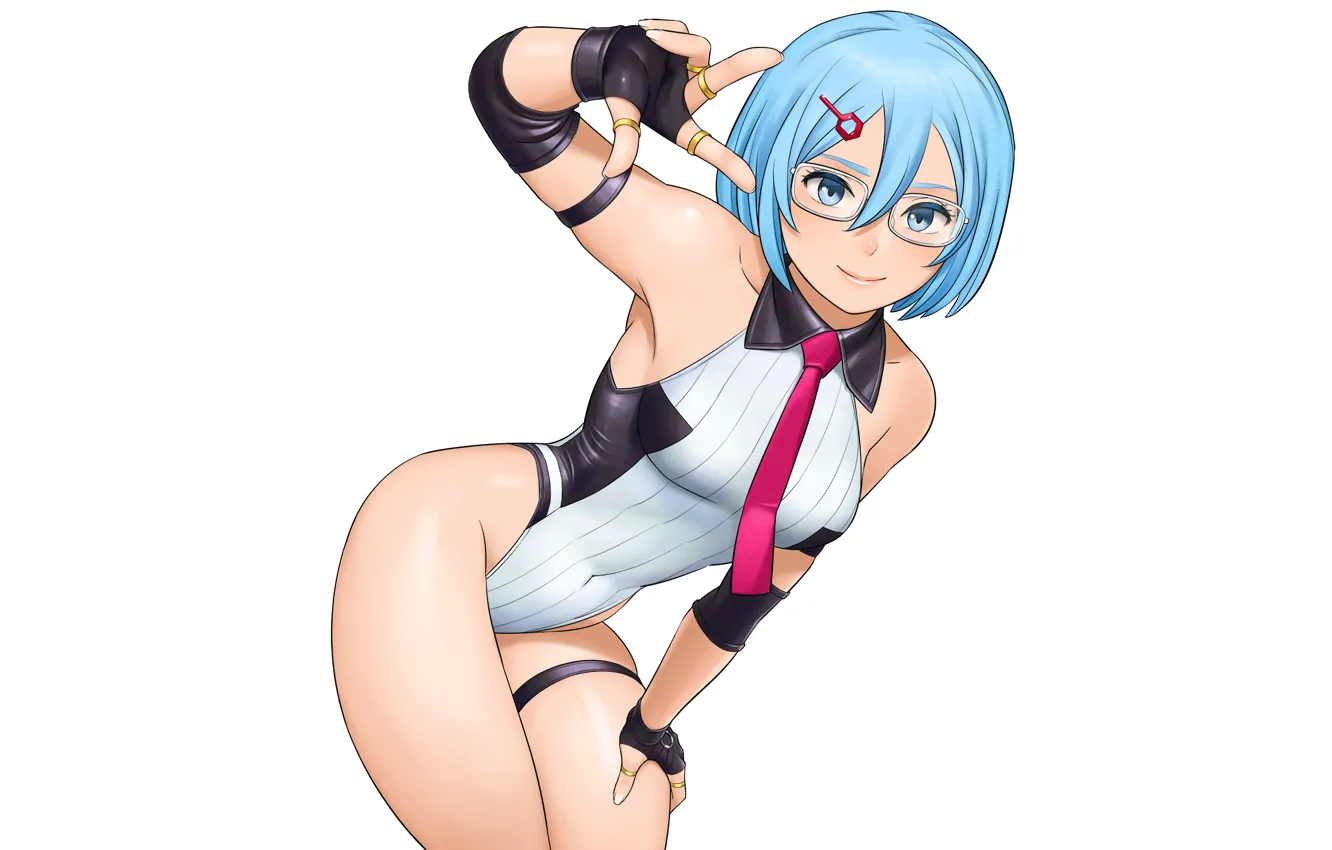 Photo wallpaper girl, sexy, dead or alive, anime, blue eyes, beautiful, short hair, pretty