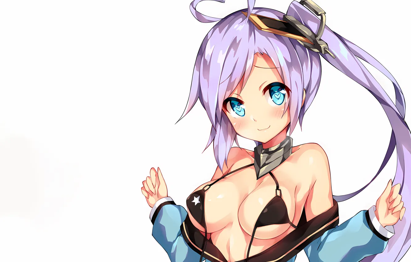 Photo wallpaper girl, sexy, cleavage, long hair, boobs, anime, Portland, beautiful