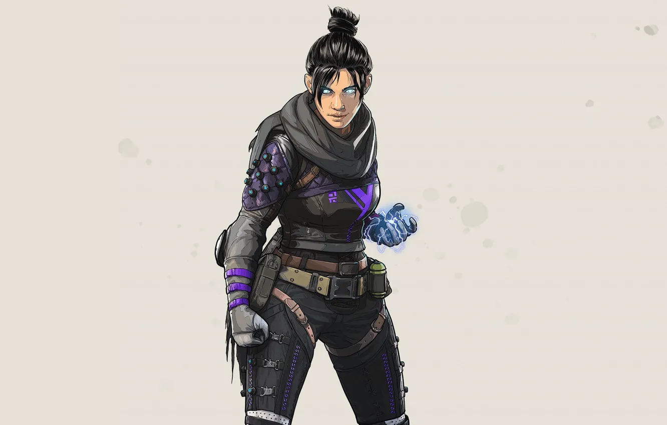 Photo wallpaper the game, grey background, character, ninja, Apex Legends