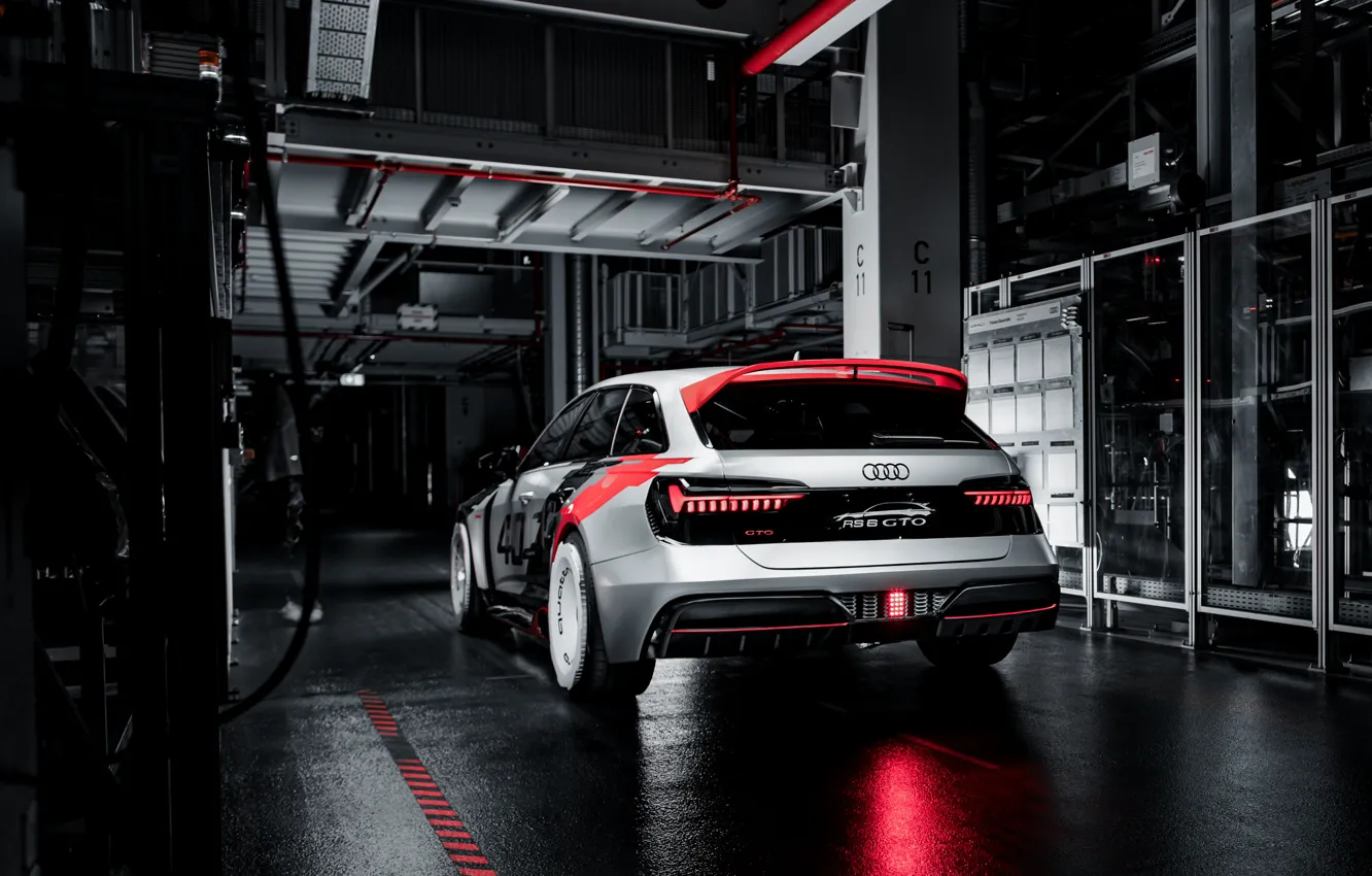 Photo wallpaper Audi, back, RS 6, 2020, RS6 Avant, RS6 GTO Concept