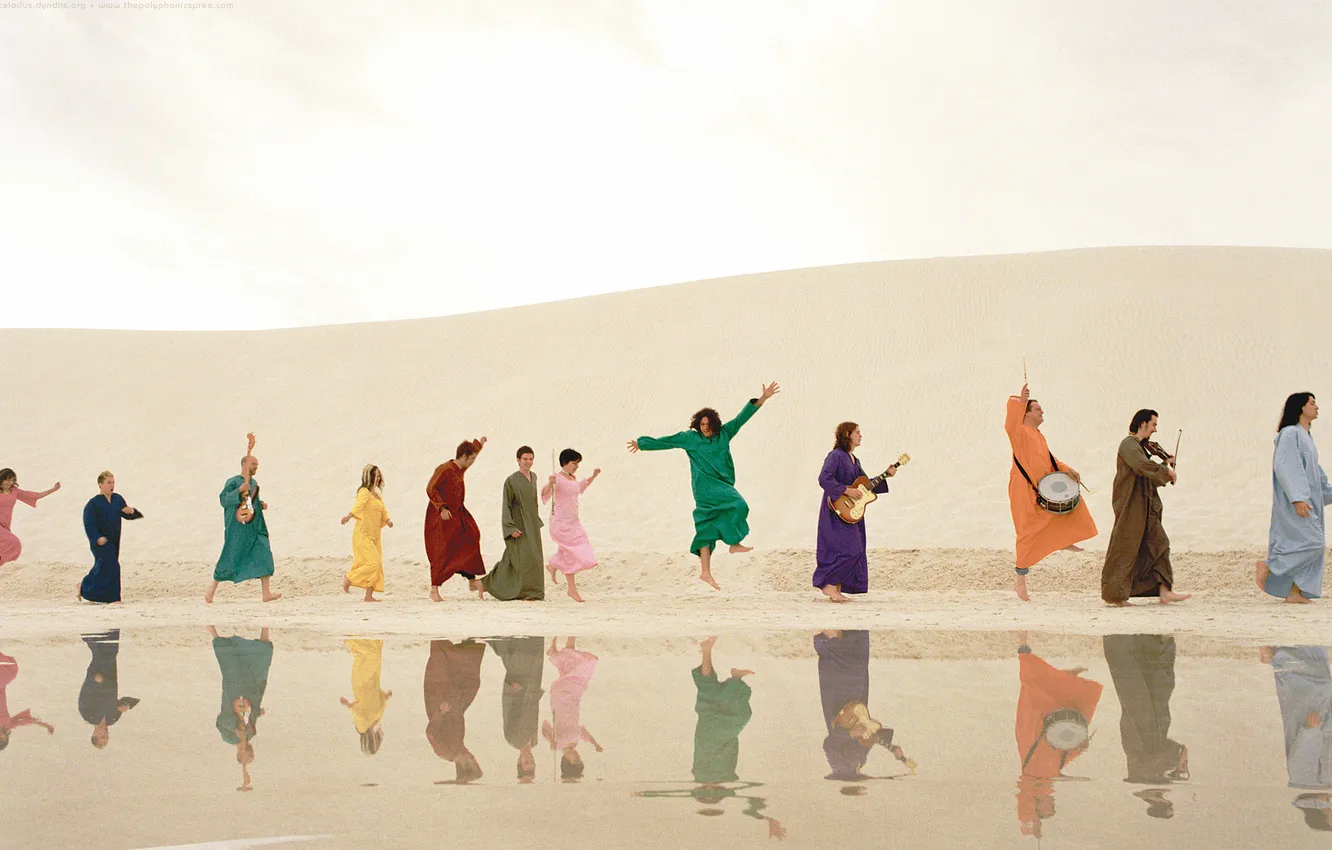 Photo wallpaper reflection, desert, dance, tool, dancing