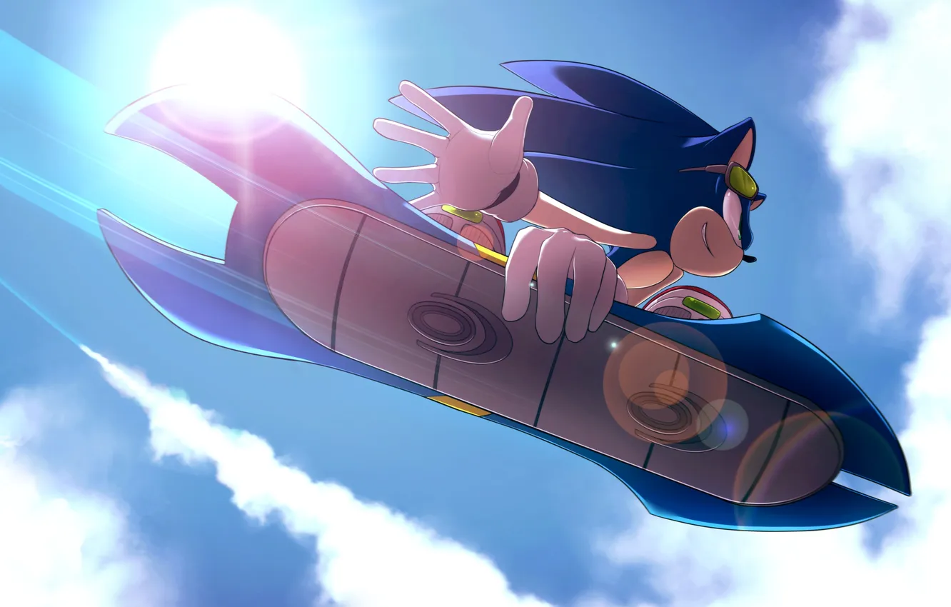 Photo wallpaper the sky, flight, Board, Sonic, Jerzy