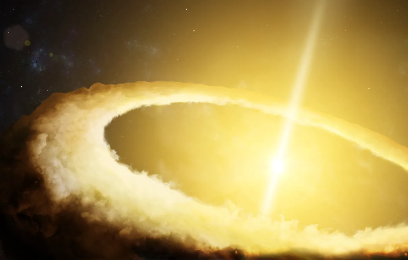 Photo wallpaper energy, light, quasar, born of a star