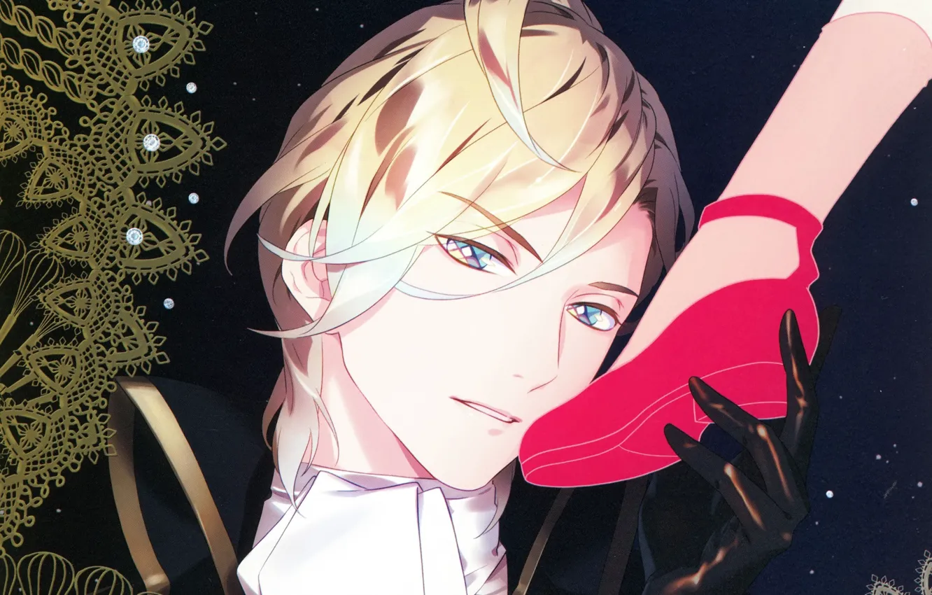 Photo wallpaper look, pattern, feet, guy, two, manga, blonde, Jewelic Nightmare