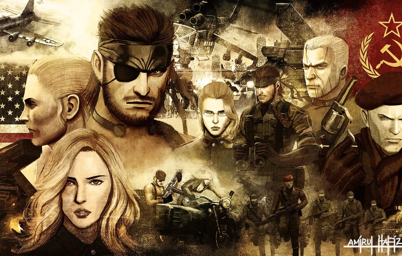 Photo wallpaper EVA, Metal Gear Solid, Snake, Ocelot.