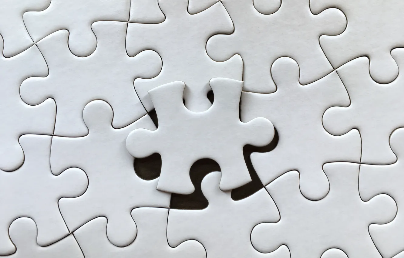 Photo wallpaper white, puzzle, cardboard