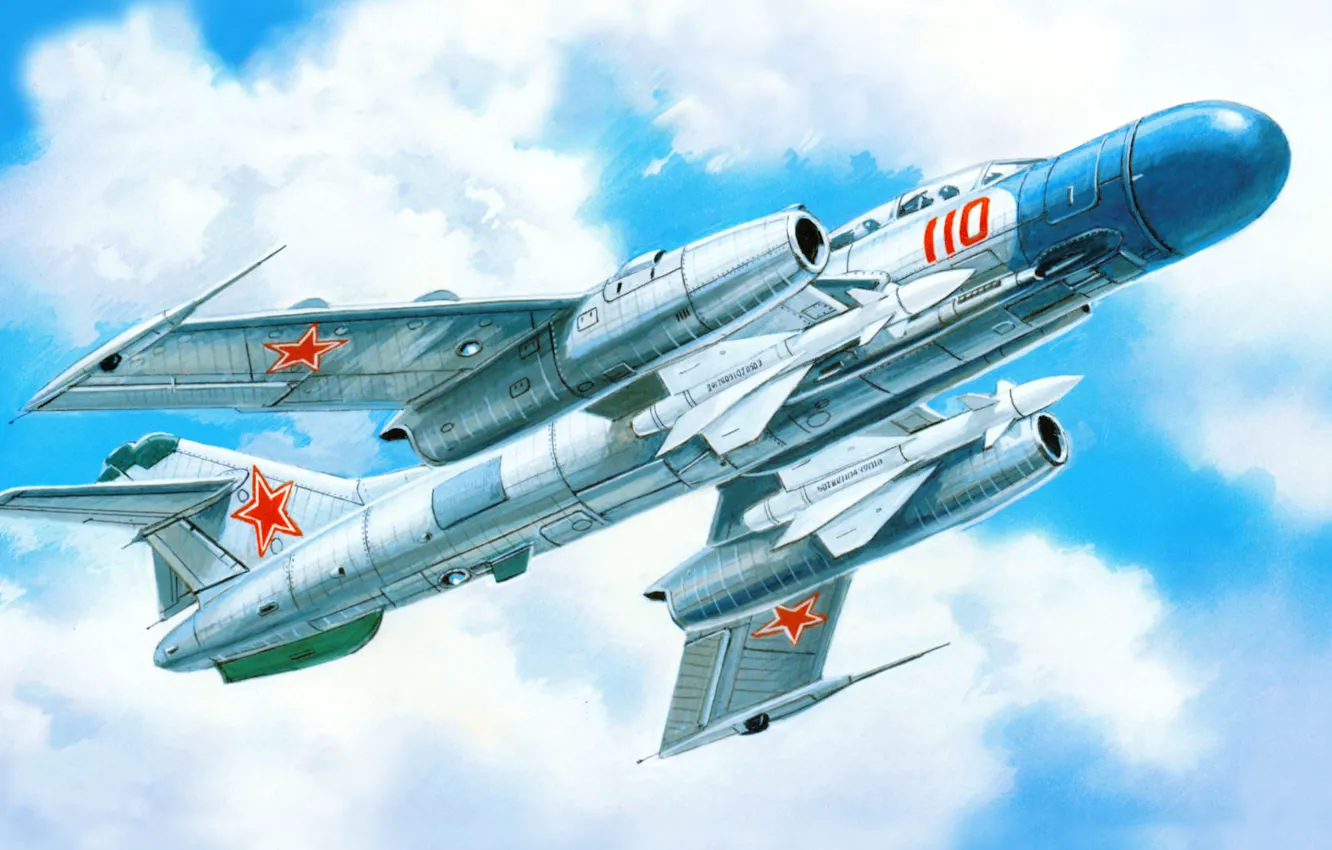 Photo wallpaper figure, Yakovlev, As-25K, Flashlight, RADAR RP-1U, air-to-air, double Soviet fighter-interceptor, Emerald-2