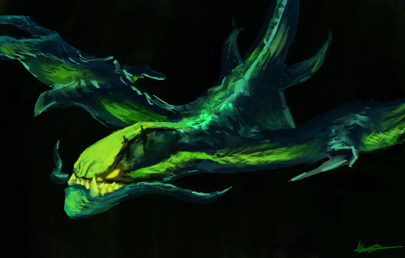 Photo wallpaper art, Viper, dota 2, Netherdrake