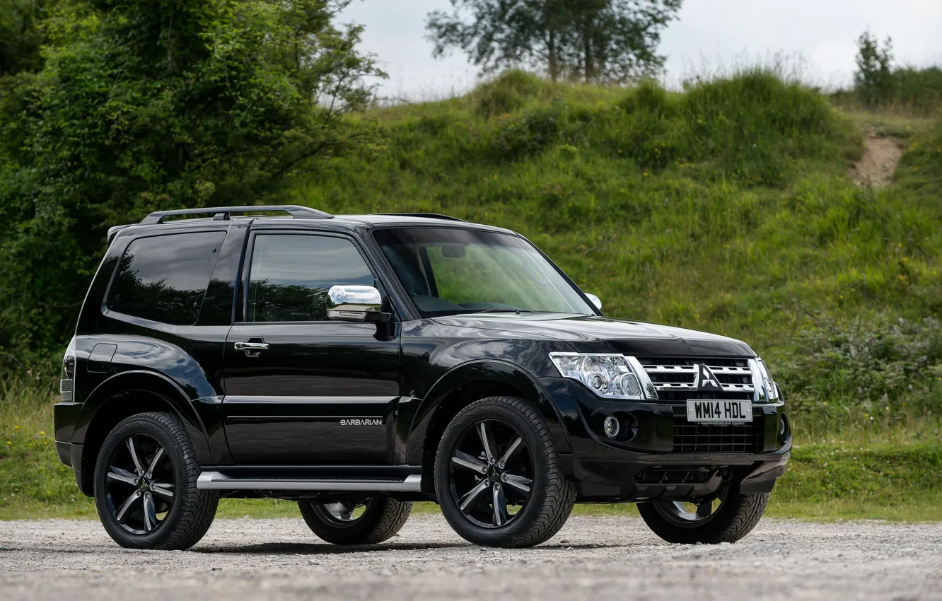 Photo wallpaper greens, black, Mitsubishi, Pajero, SUV, Shogun, 2014, Montero