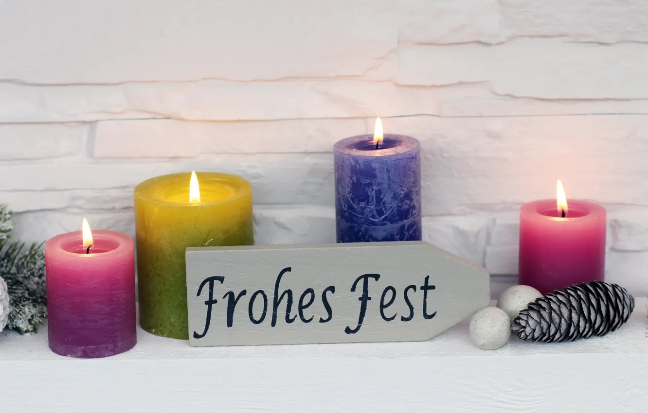 Photo wallpaper new year, candles, Christmas, merry christmas, Xmas, decoration, holiday celebration