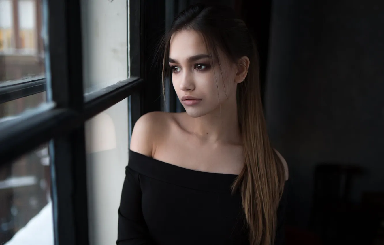 Photo wallpaper model, sweet, brunette, portrait, Charming