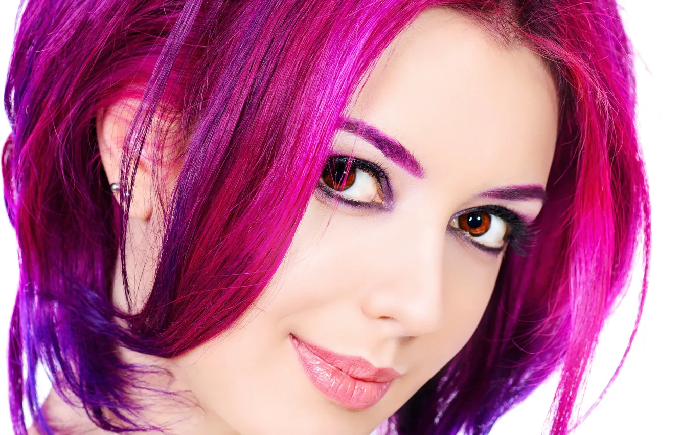 Photo wallpaper look, girl, smile, background, hair, lips, brown eyes