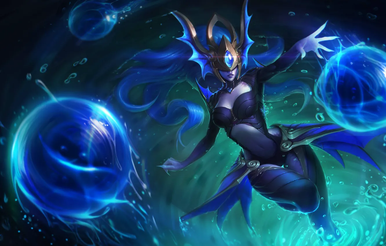 Photo wallpaper girl, fantasy, art, League of Legends, Illustration, LoL, Syndra, Game Art