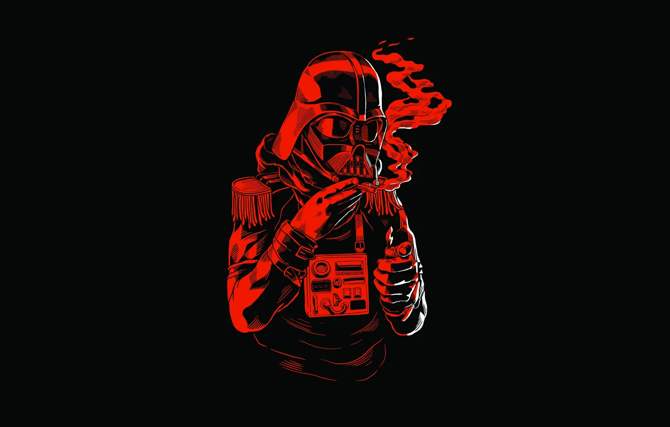 Photo wallpaper red, black, buttons, lighter, Dark Vader, Star Wars helmet, cigariilo, fringes