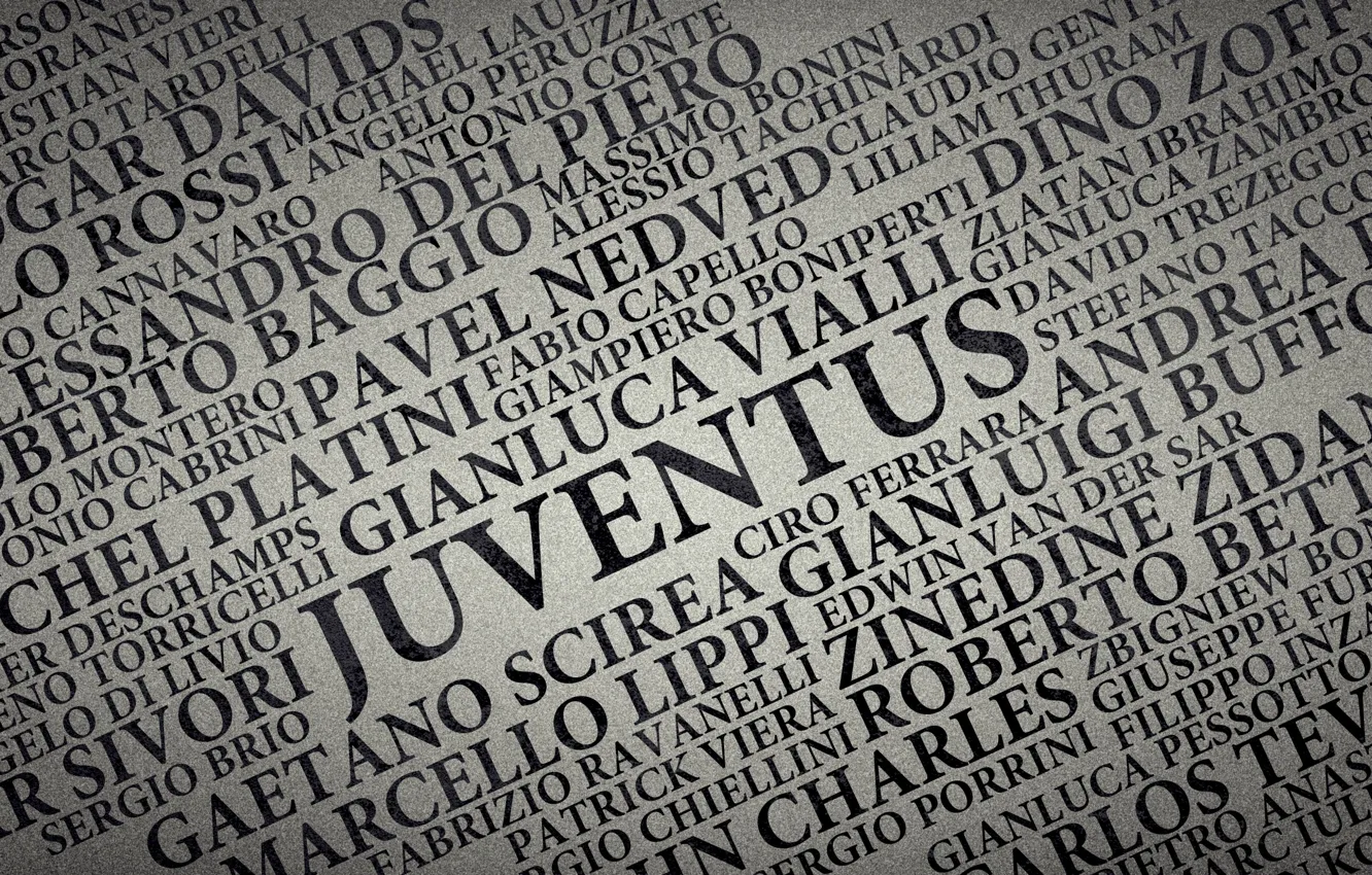 Photo wallpaper stars, letters, newspaper, name, juventus_legends_