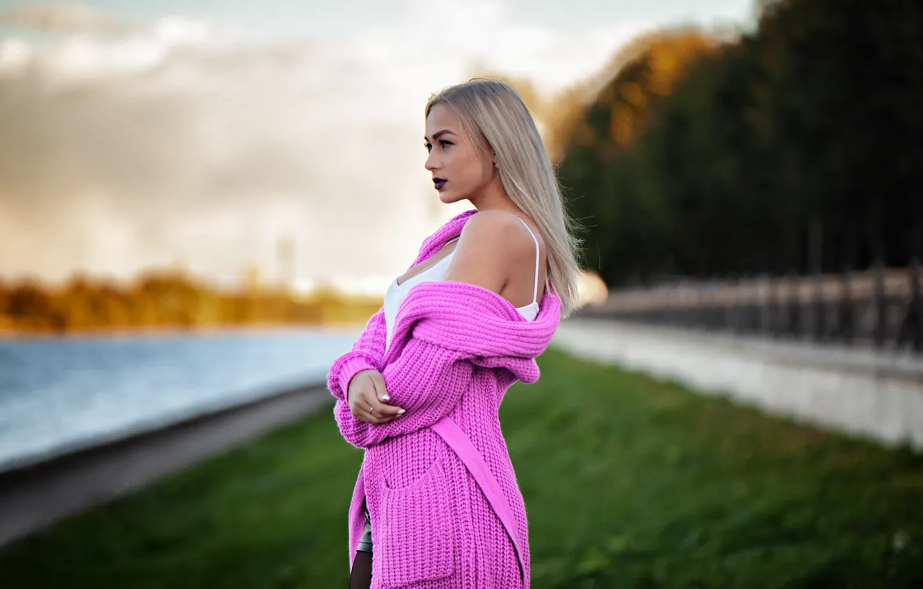 Photo wallpaper look, water, girl, blonde, Maxim Orlovsky, Alina Nevlyutov