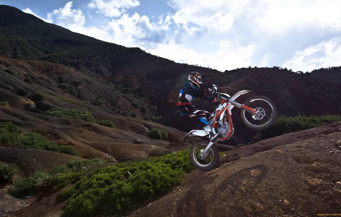 Photo wallpaper mountains, KTM, freeride, ILO, ENDURO