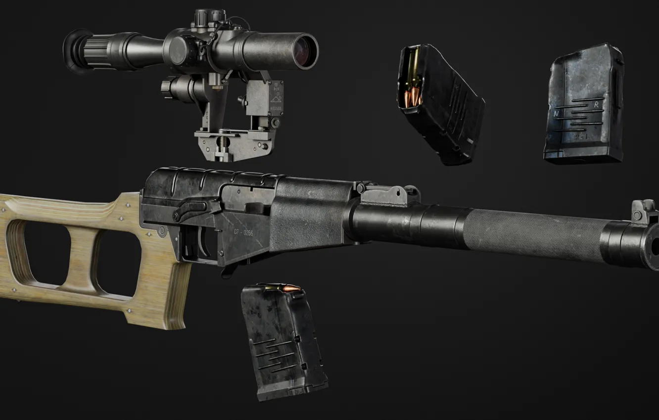 Photo wallpaper USSR, special sniper rifle, VSS Vintorez, silent