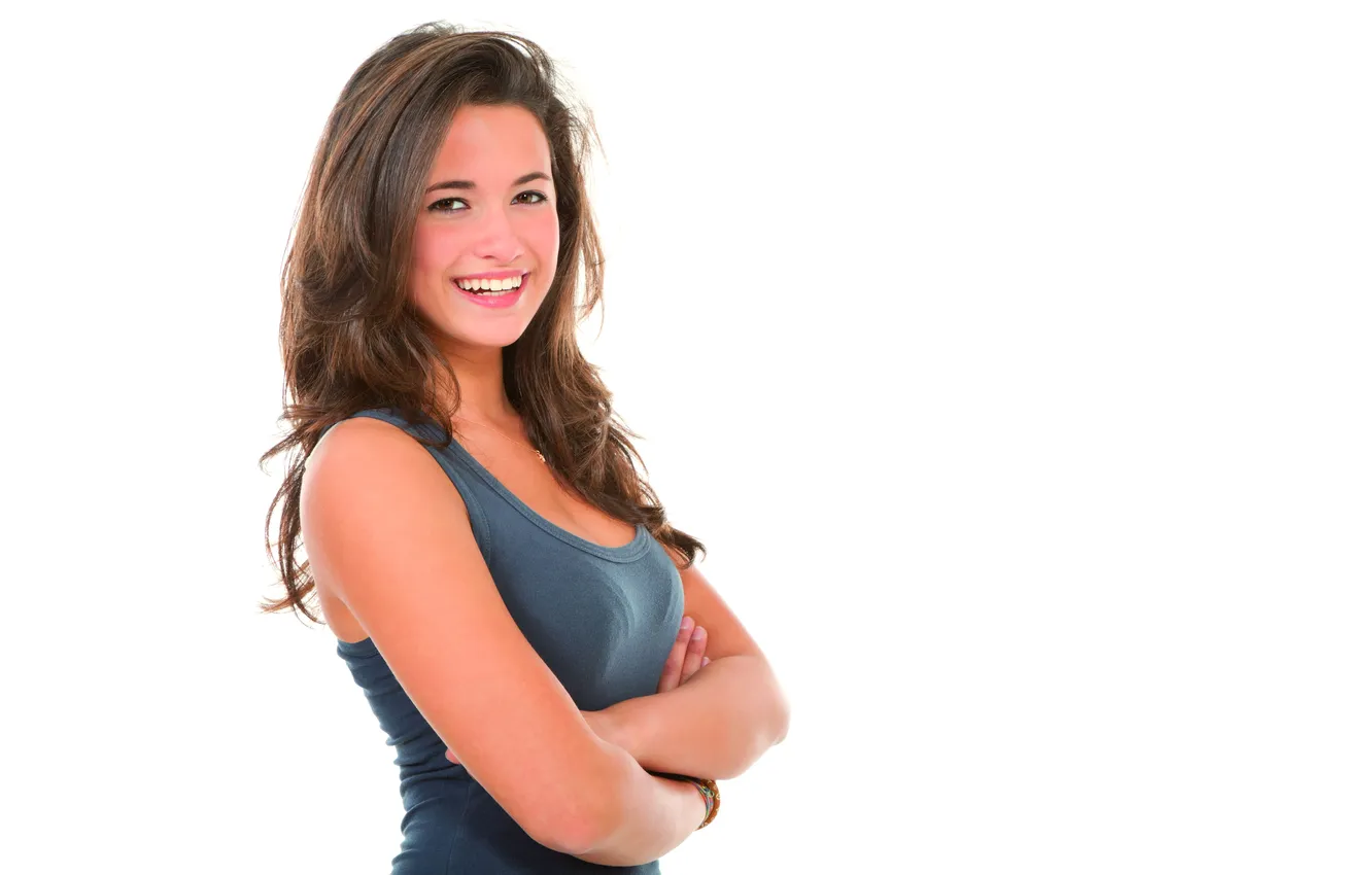 Photo wallpaper girl, happy, face, hair, happiness, female, head, crossed