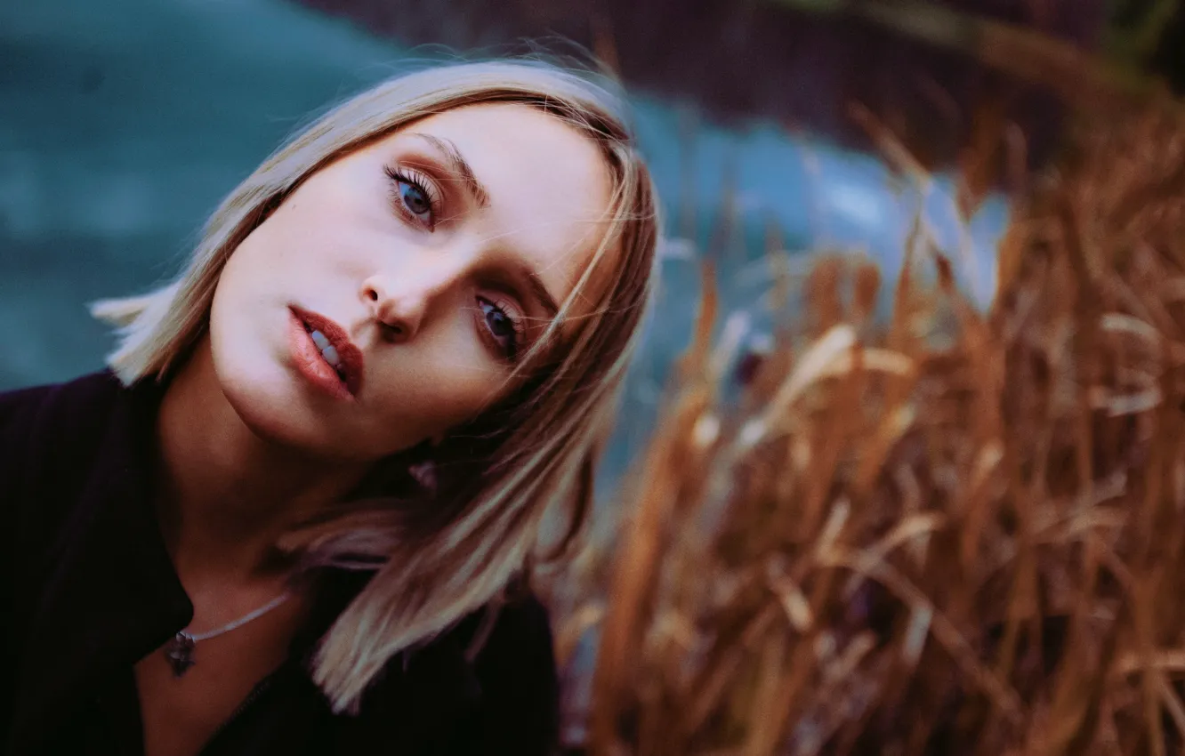 Photo wallpaper eyes, girl, face, pose, photo, background, hair, actress