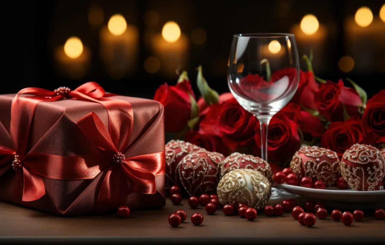 Photo wallpaper flowers, birthday, holiday, gift, roses, bouquet, Valentine's day, March 8