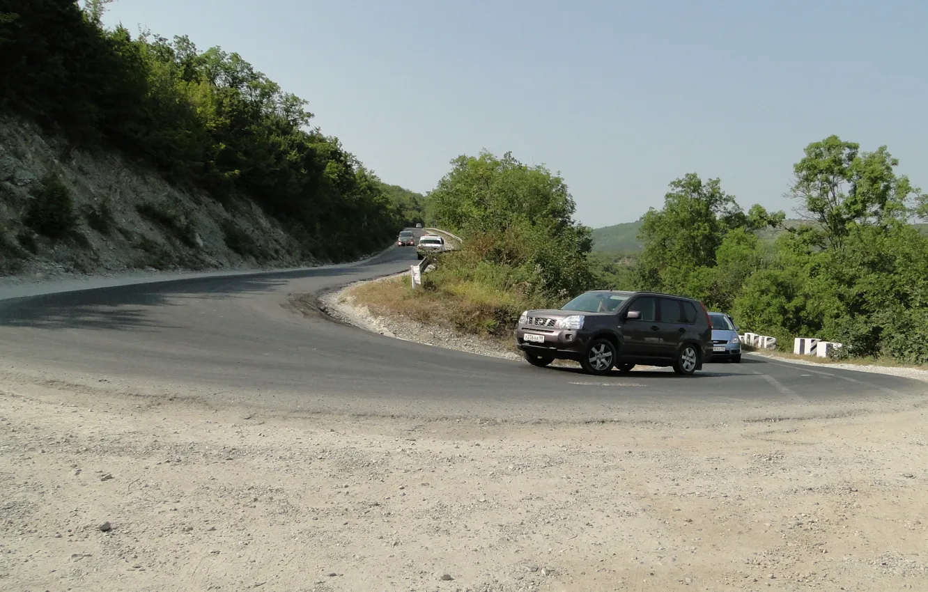 Photo wallpaper road, serpentine, cars, Kuban, Akela White, Krasnodar Krai, Abrau-Dyurso