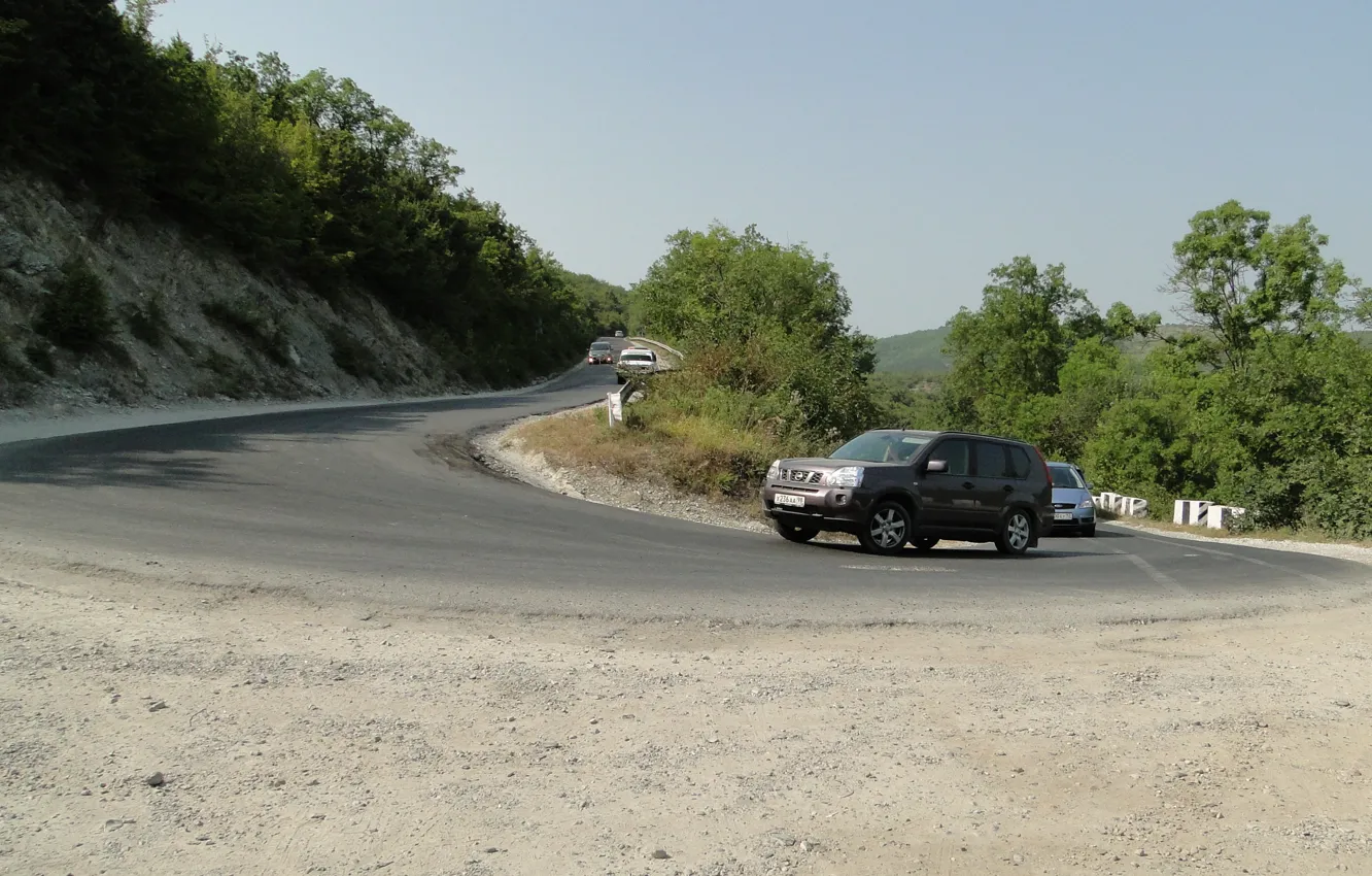 Photo wallpaper road, car, serpentine, Kuban, Akela White, Krasnodar Krai, Abrau-Dyurso