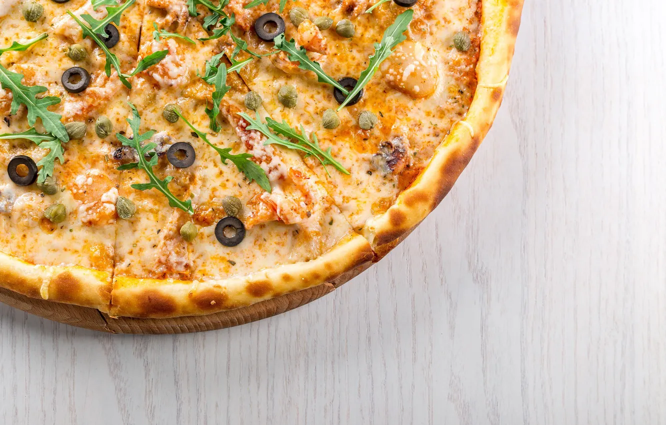 Photo wallpaper mushrooms, cheese, pizza, the dough