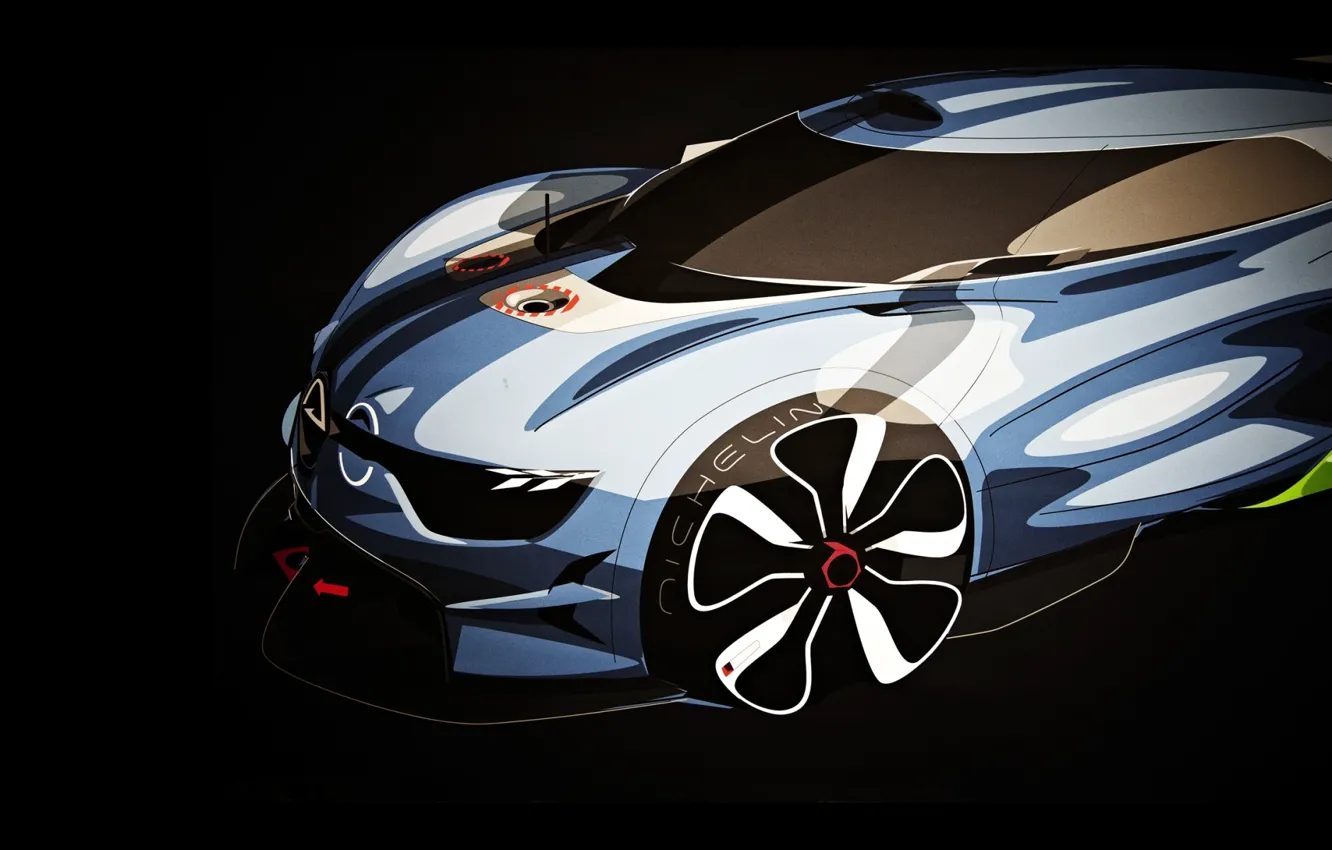 Photo wallpaper Concept, art, Renault, twilight, Reno, art, the front, sketch