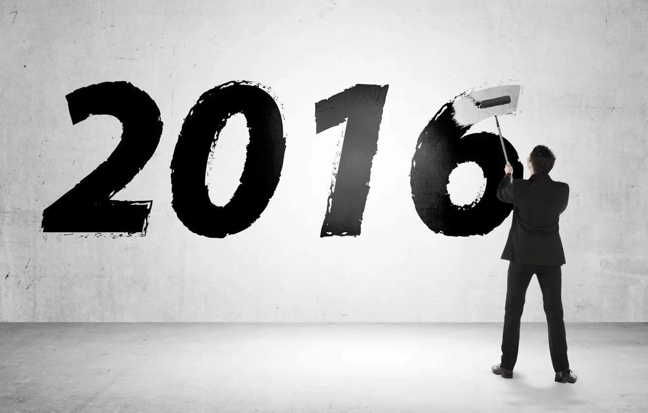 Photo wallpaper New Year, figures, New Year, Happy, 2016