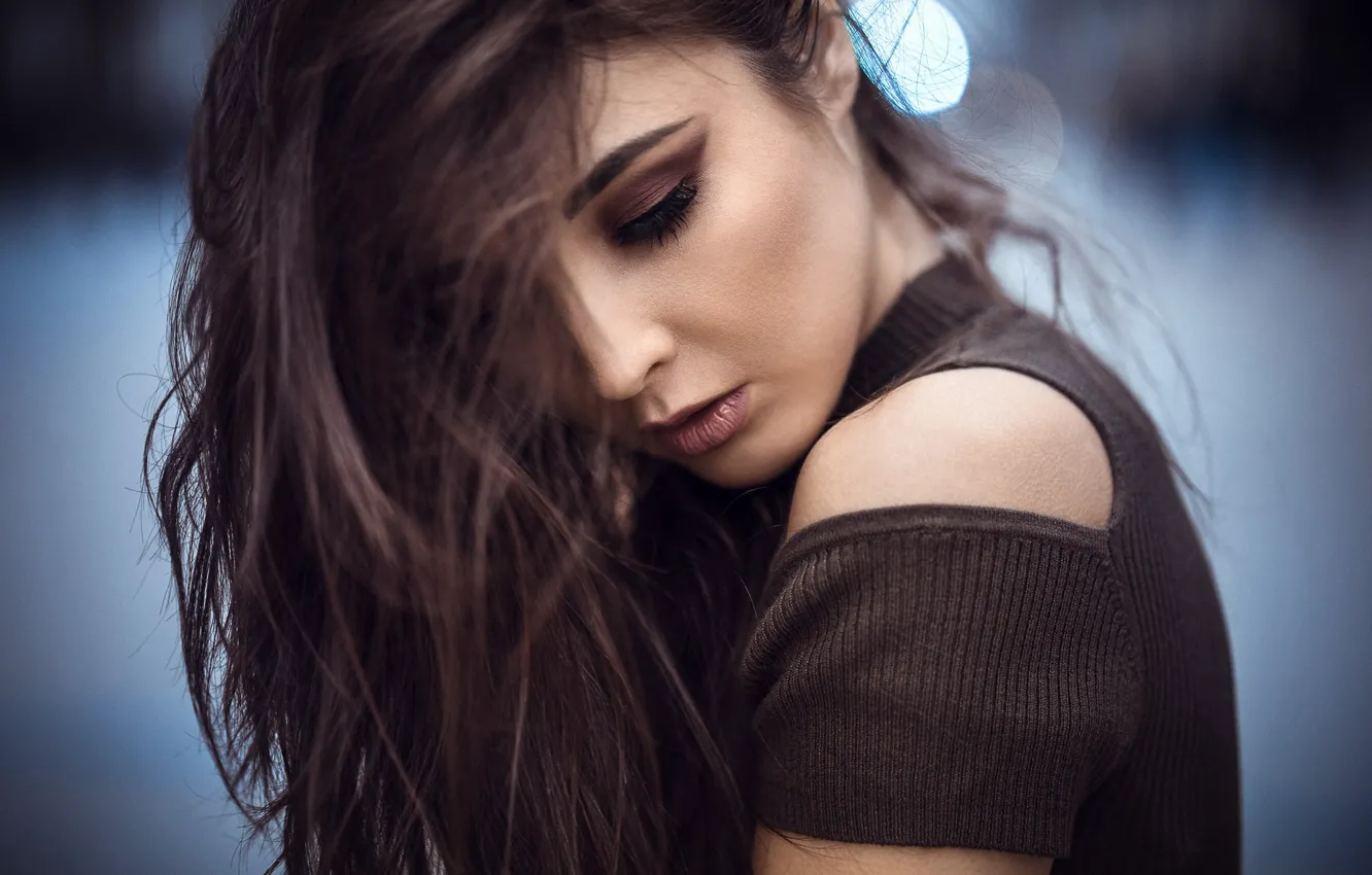 Photo wallpaper face, hair, portrait, makeup, Bella, Anatoly Oskin