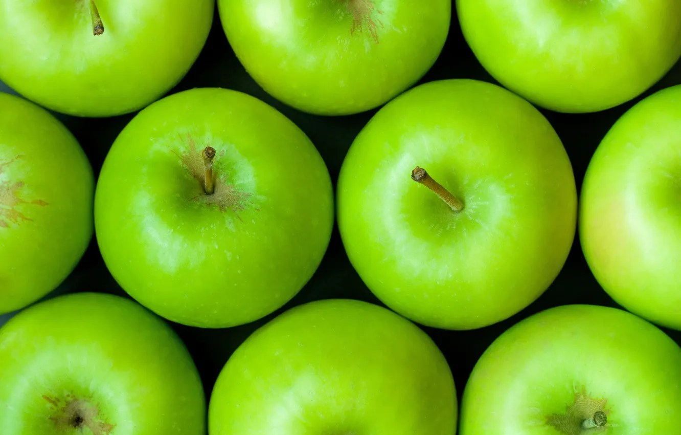Photo wallpaper apples, food, green