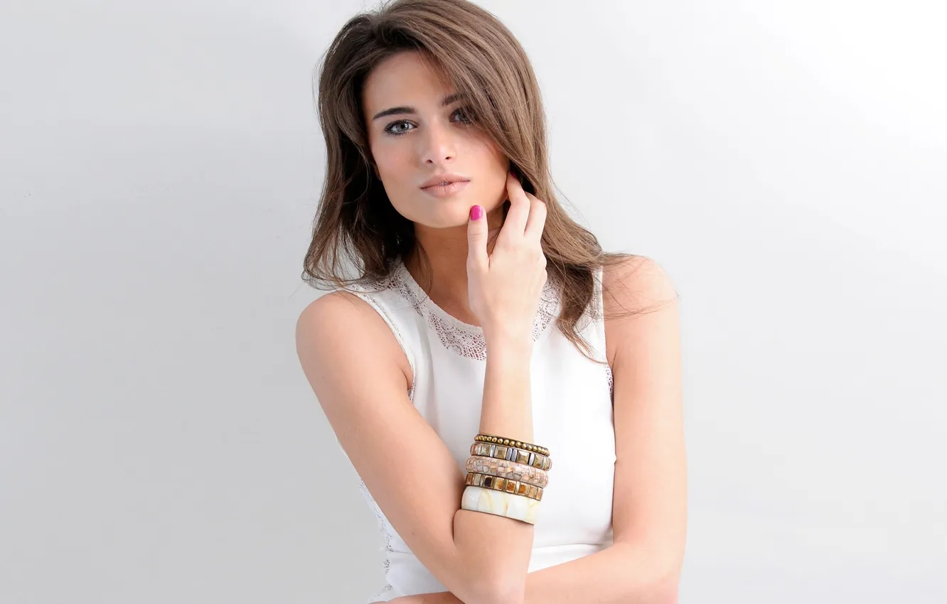 Photo wallpaper look, background, model, makeup, bracelet, Lauren Wade