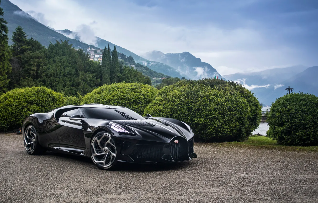 Photo wallpaper Bugatti, supercar, hypercar, 2019, The Black Car