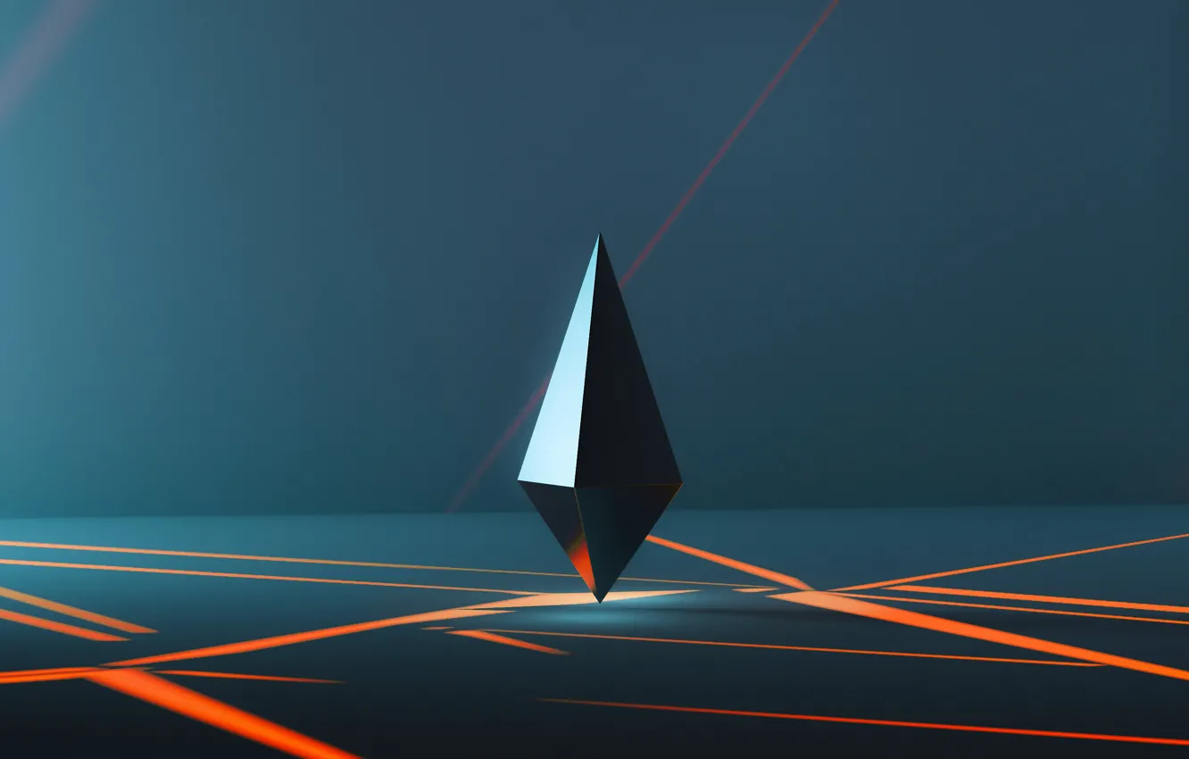 Photo wallpaper orange, strip, crystals, CYANOGEN