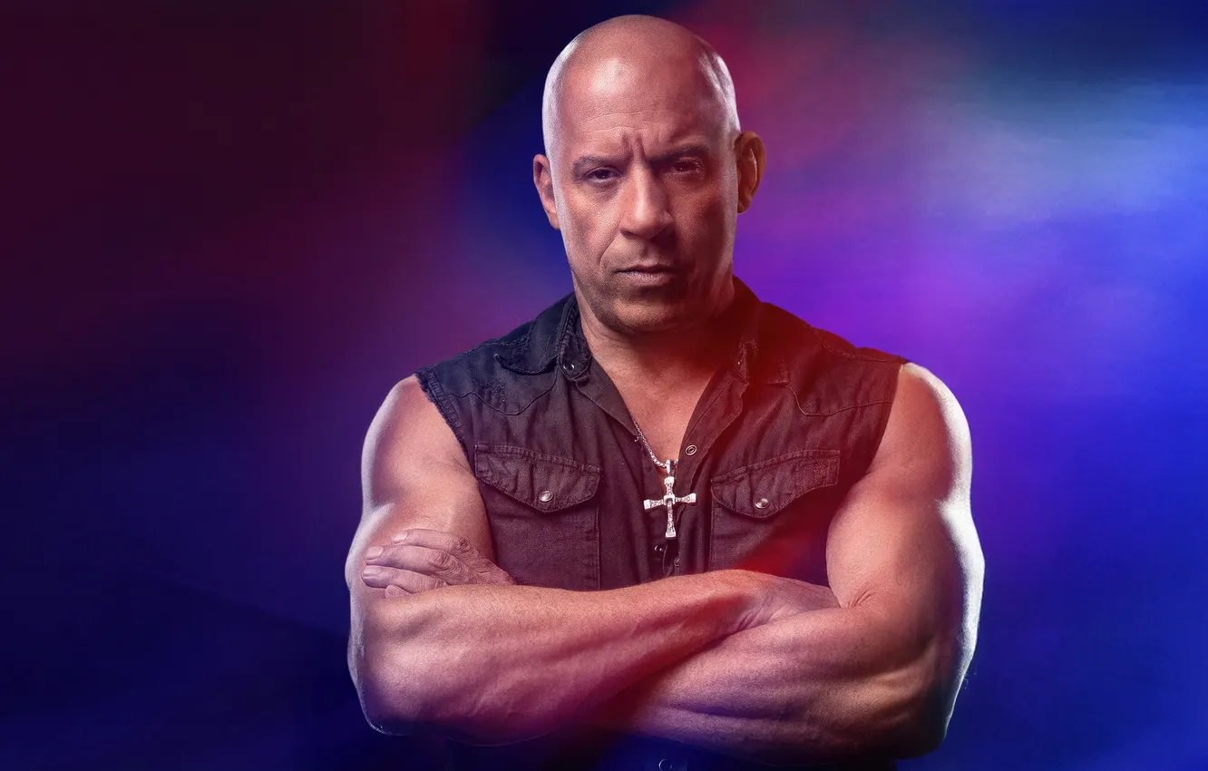 Photo wallpaper background, portrait, VIN Diesel, muscles, Vin Diesel, vest, Dominic Toretto