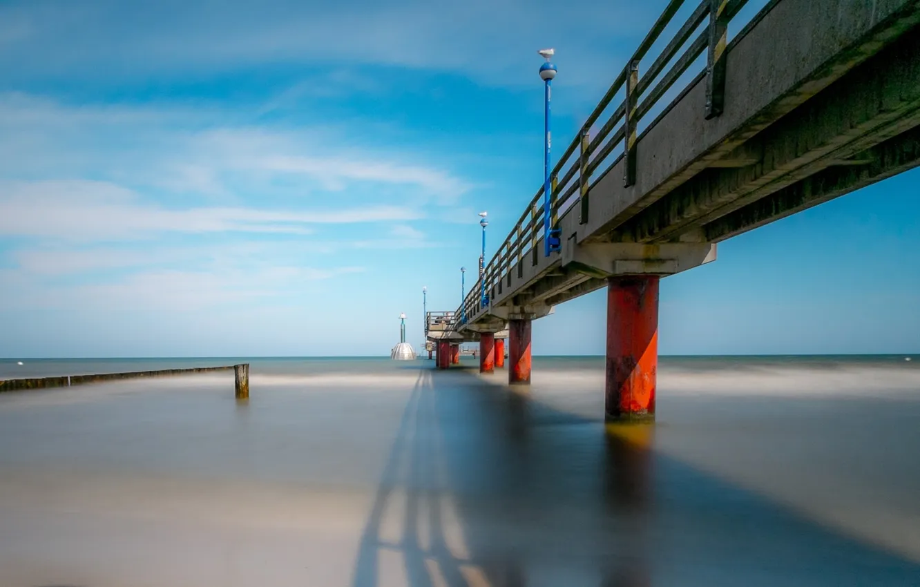 Photo wallpaper landscape, Baltic Sea, Seebridge Zingst