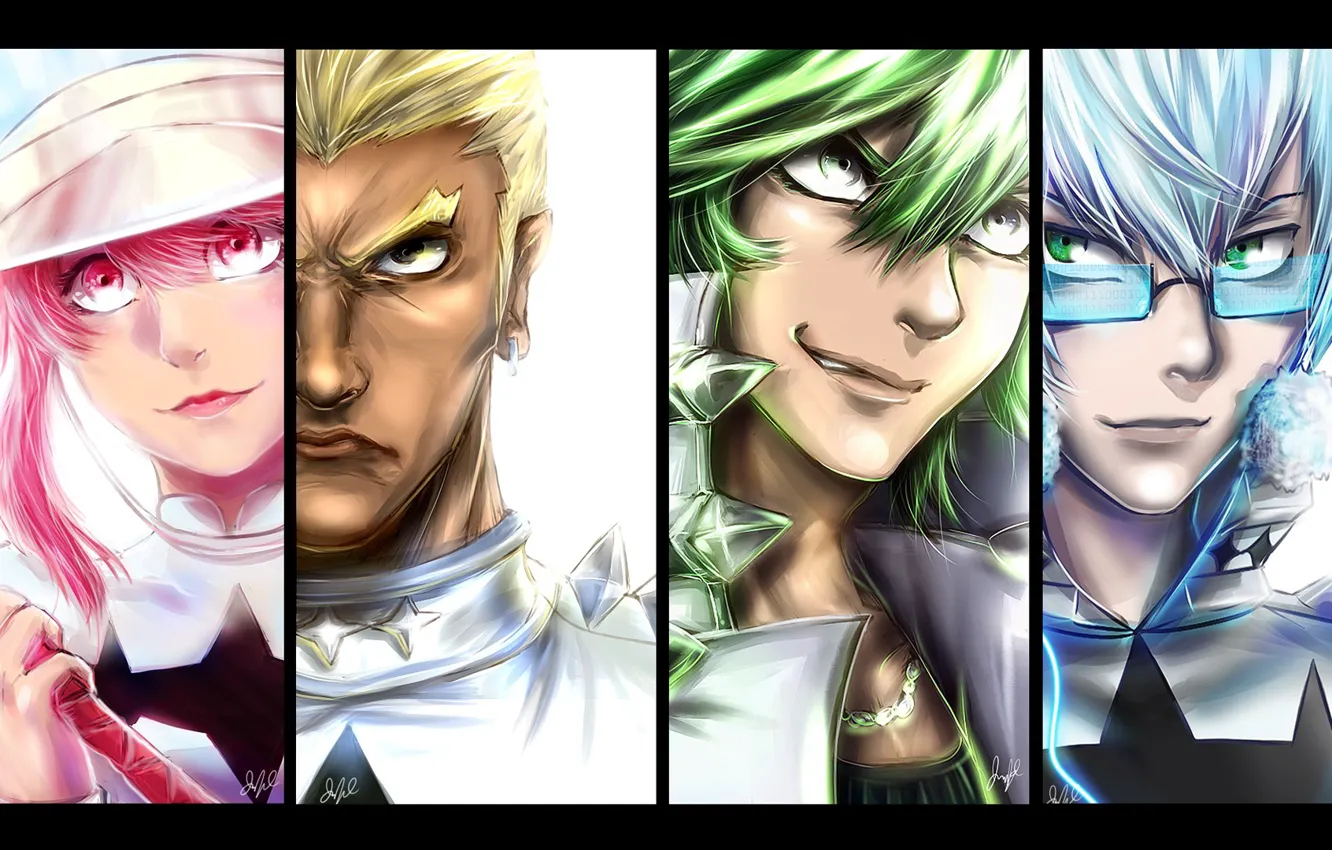 Photo wallpaper girl, anime, man, japanese, uniform, seifuku, top hat, Kill La Kill